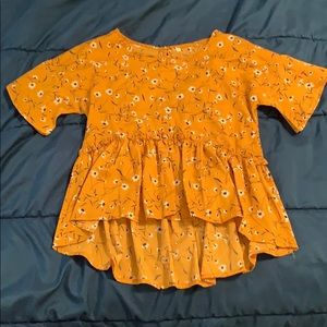 Orange/yellow floral blouse